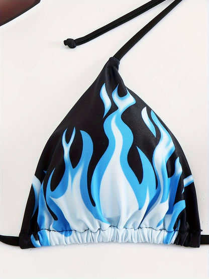 Split-Print Bikini Swimsuit