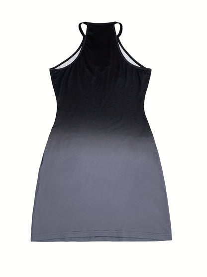 Women's Sexy Gradient Color-Changing Off-Shoulder Dress - High Elasticity Fitted Summer Dress with Cut-Out Details, Machine Washable for Casual & Evening Outfits, Tight Fitted Dress, Outfit Changes, Evening Wear, Straps Neckl