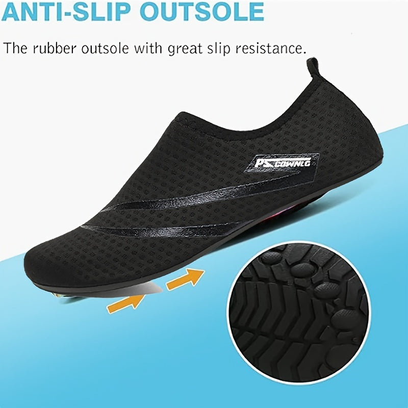 Unisex Quick-Dry Water Shoes - Lightweight Slip-Resistant Aqua Socks - Ideal for Beach, Swim, Surf, Yoga - Durable Rubber Outsole, Breathable Fabric, Perfect for All Genders