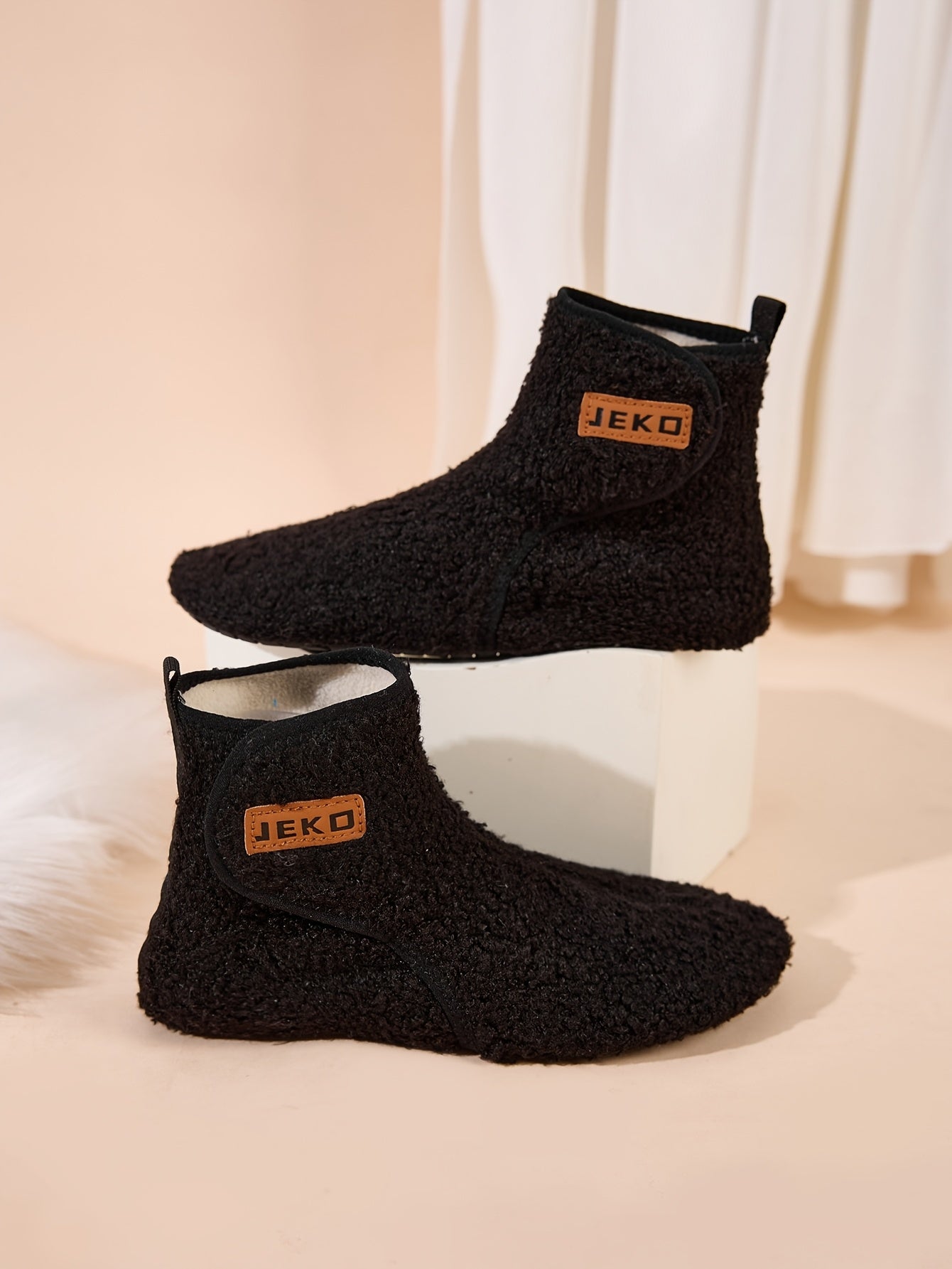 Women's Winter Warm Slip-On Slippers with Closure - Soft Fabric Indoor/Outdoor House Shoes, Non-Slip Rubber Sole & Plush Lining for Cozy Comfort, Light Blue, Indoor Slippers, Home Comfort, Simple Style, Comfortable Fit, Home