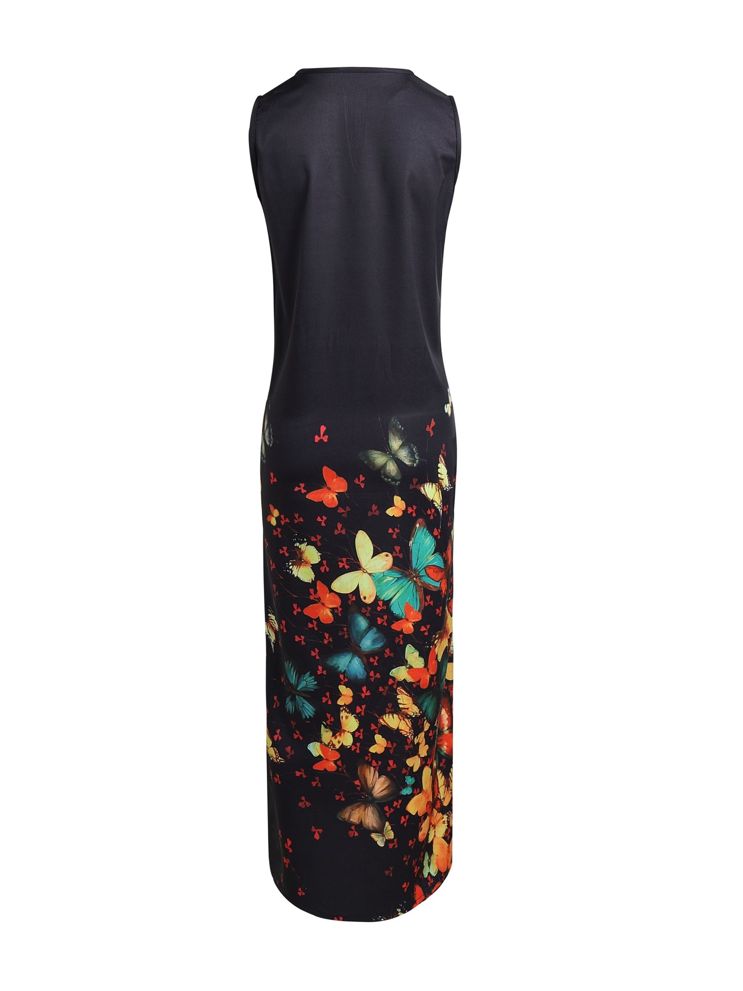 Floral Print V Neck Maxi Dress, Casual Sleeveless Dress For Spring & Summer, Women's Clothing
