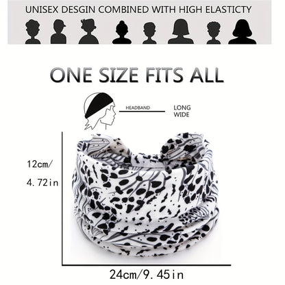 1pc Fashionable Leopard Print Yoga Headband for Women - Wide Knot Absorption Sports Turban for Fitness and Hair Accessories