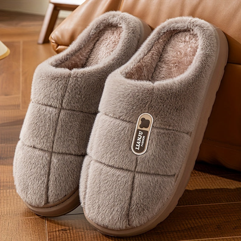 [Warm Slippers] Warm Anti-slip EVA Sole Slippers | Autumn and Winter Large Size Couple Slippers for Men and Women, Home and Outdoor