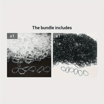 1000pcs Mini Clear Elastic Hair Rubber Bands - Soft, Gentle, and Durable Hair Ties for Women - Cute, Solid Color, Daily Headband Accessories