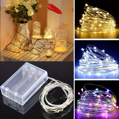 [LED String Lights] 50/100LED String Lights - 1pc Suitable for Bedroom, Party, Wedding, Christmas and Halloween Decoration Light