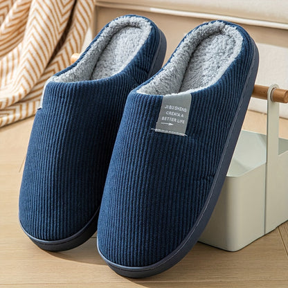 Cozy Fleece-Lined Slippers for Men and Women - Soft, Warm, Non-Slip Rubber Sole, Machine Washable, Available in Multiple Colors