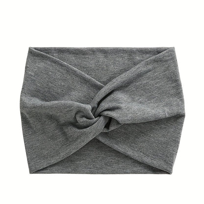 1pc Elegant Leopard Print Knitting Sports Headband - Stretchy, Sweat-Absorbing, Minimalist Design for Women - Perfect for Yoga, Fitness, and Valentines Day Festival