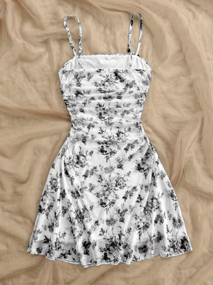 Women's New Floral Print Halter Dress Fashionable Elegant Suitable for All Seasons