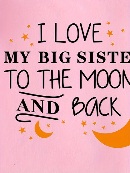 Adorable I LOVE My Big Sister Letter Print Summer Short Sleeve Quadrangle Jumpsuit Bodysuit - Soft, Comfortable & Breathable Baby Clothes - Perfect Pregnancy Gifts for Proud Big Sisters