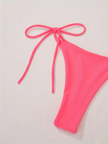 Women's 2 Piece Set Bikini, Halter Bra, V String Bottoms, Women's Swimwear & Clothing