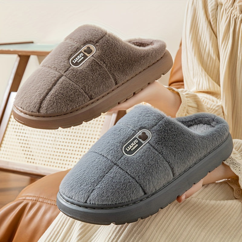[Warm Slippers] Warm Anti-slip EVA Sole Slippers | Autumn and Winter Large Size Couple Slippers for Men and Women, Home and Outdoor