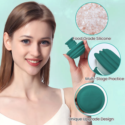 Portable Green Jaw Face Neck Toning Exerciser for Women - Lift, Firm, and Tone Your Skin with V-Shaped Double face Exerciser - Cute and Convenient Mouth Exercise Tool