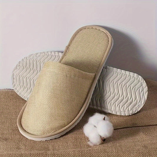 Stylish Women's Linen Slippers - Comfortable, Colorful, Slip-On, All-Season, Soft EVA Sole, Breathable, Lightweight, Easy to Wear, Perfect for Indoor and Outdoor Activities - Non-Washable