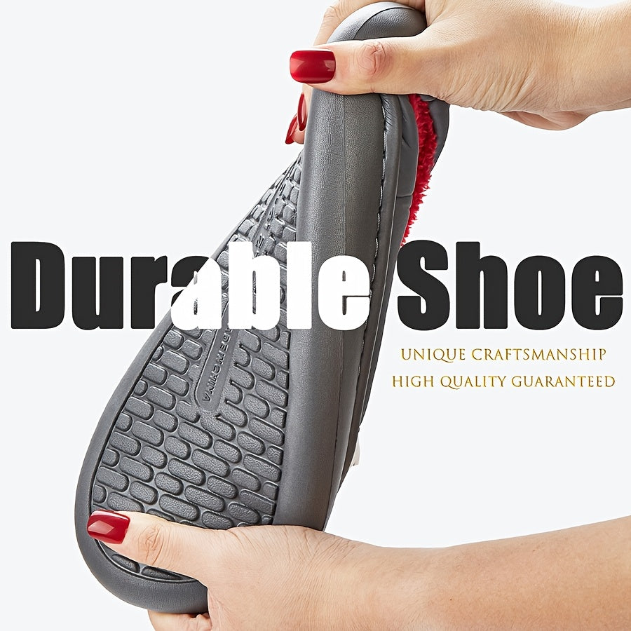 Trendy Animal Shark House Slippers For Women, Warm Lightweight Non-Slip Slip-On Indoor Home Shoes, Closed-Toe Kawaii Slippers Winter