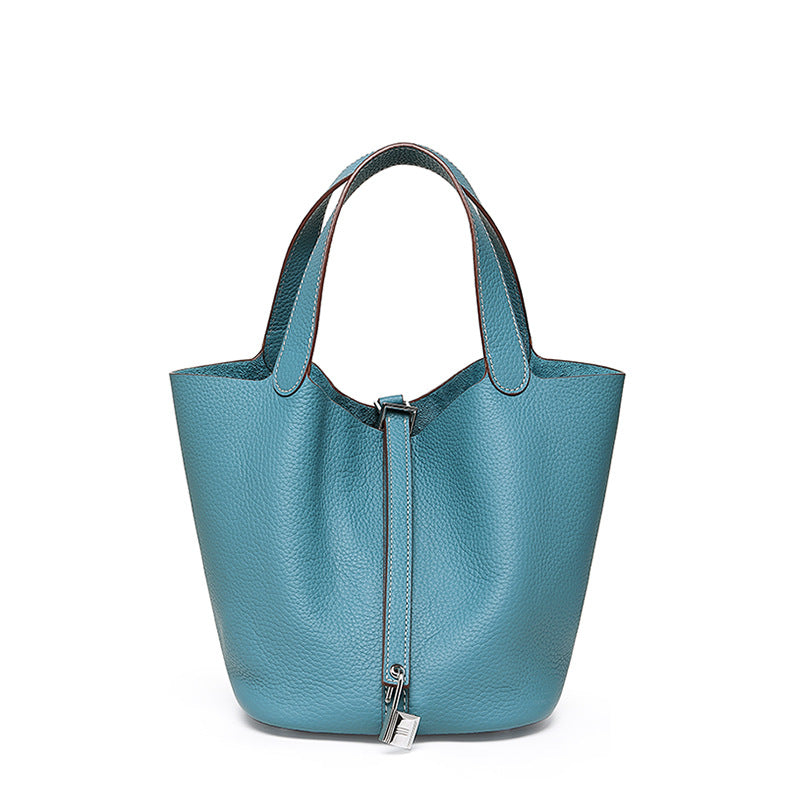 Head layer cowhide bucket bag women's leather high-end handbag