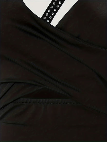 Split Thigh Asymmetrical Dress, Sexy Bodycon Sleeveless Party Dress, Women's Clothing For Party Dressing