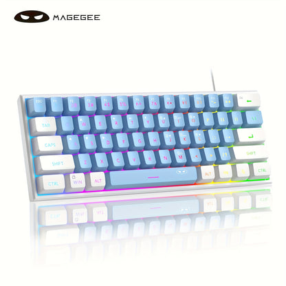 MageGee Mini 60% Gaming/Office Keyboard, Keycap Type Wired RGB Backlit Compact Computer Keyboard for Windows/Mac/Laptop