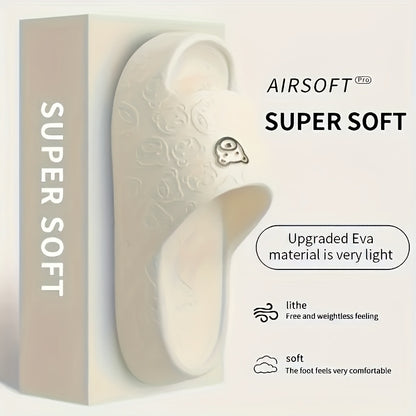 [Comfortable Slippers] Comfortable Non-Slip EVA Women's Slippers | Thick-Soled Bear Design - Pink, Indoor/Outdoor Sandals for Beach and Home Use