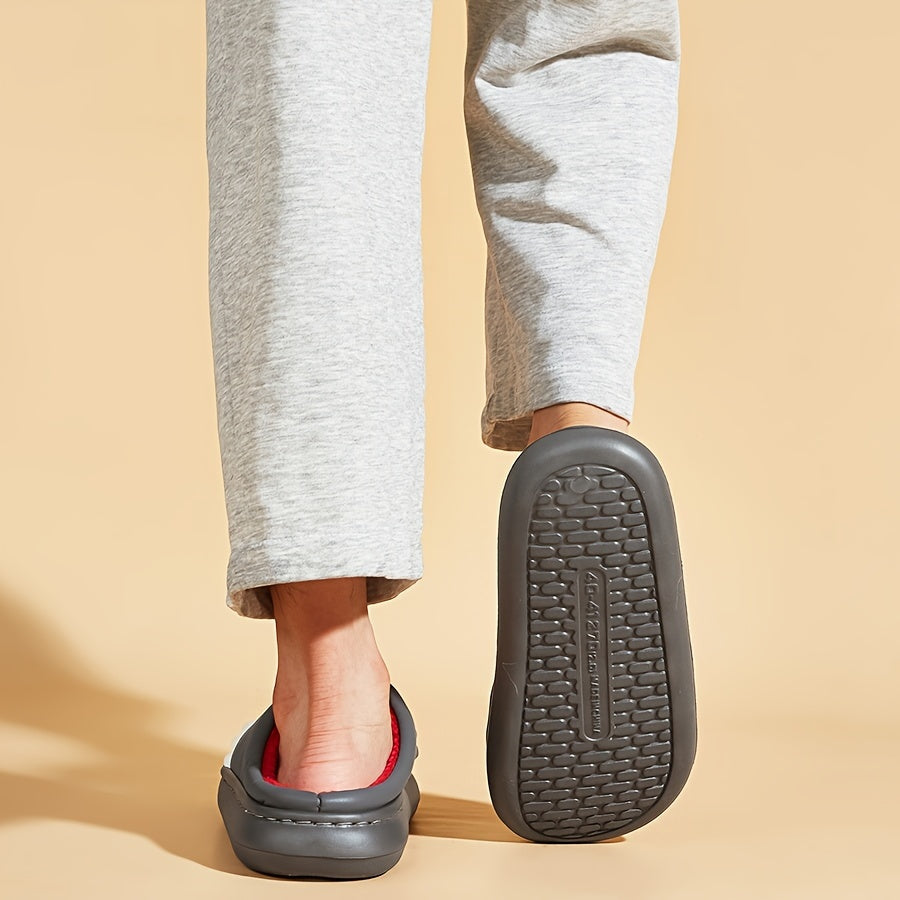 Trendy Animal Shark House Slippers For Women, Warm Lightweight Non-Slip Slip-On Indoor Home Shoes, Closed-Toe Kawaii Slippers Winter