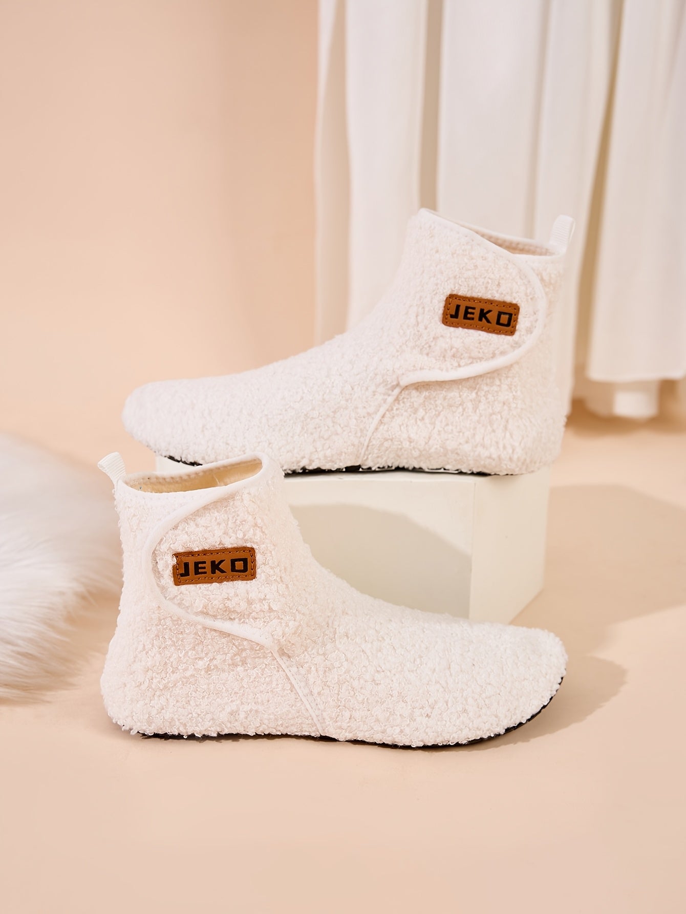 Women's Winter Warm Slip-On Slippers with Closure - Soft Fabric Indoor/Outdoor House Shoes, Non-Slip Rubber Sole & Plush Lining for Cozy Comfort, Light Blue, Indoor Slippers, Home Comfort, Simple Style, Comfortable Fit, Home