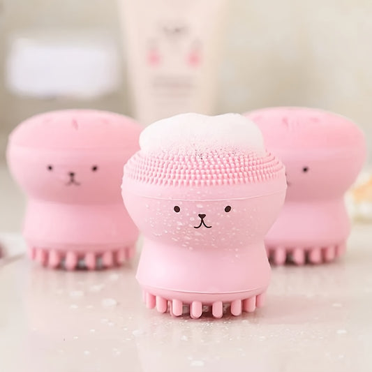 Exfoliating Facial Cleaning Scrubber Brush, Octopus Shape Silicone Miniature Face Deep Clean Tool, Face Massage Scrub Brush, Manual Face Washing, Fit For Daily Skin Care