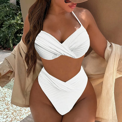 Women's Fashion Solid Color Bikini Set