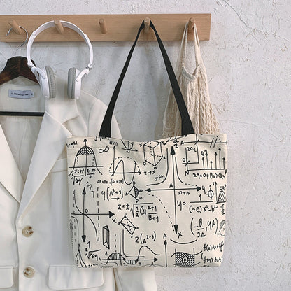 Personalized Graffiti Canvas Bag Large Capacity Casual Fashion All-Match Shopping Tote Bag Ins Fresh And Sweet Shoulder Bag