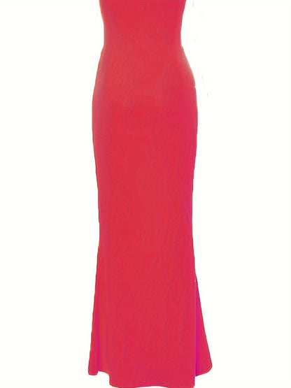 Women's Casual Lounge Slip Long Dress, Sexy Sleeveless Backless Bodycon Maxi Dress, Women's Clothing