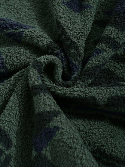 Aztec Pattern Fuzzy Jacket, Casual Zip Up Outwear For Winter & Fall, Women's Clothing