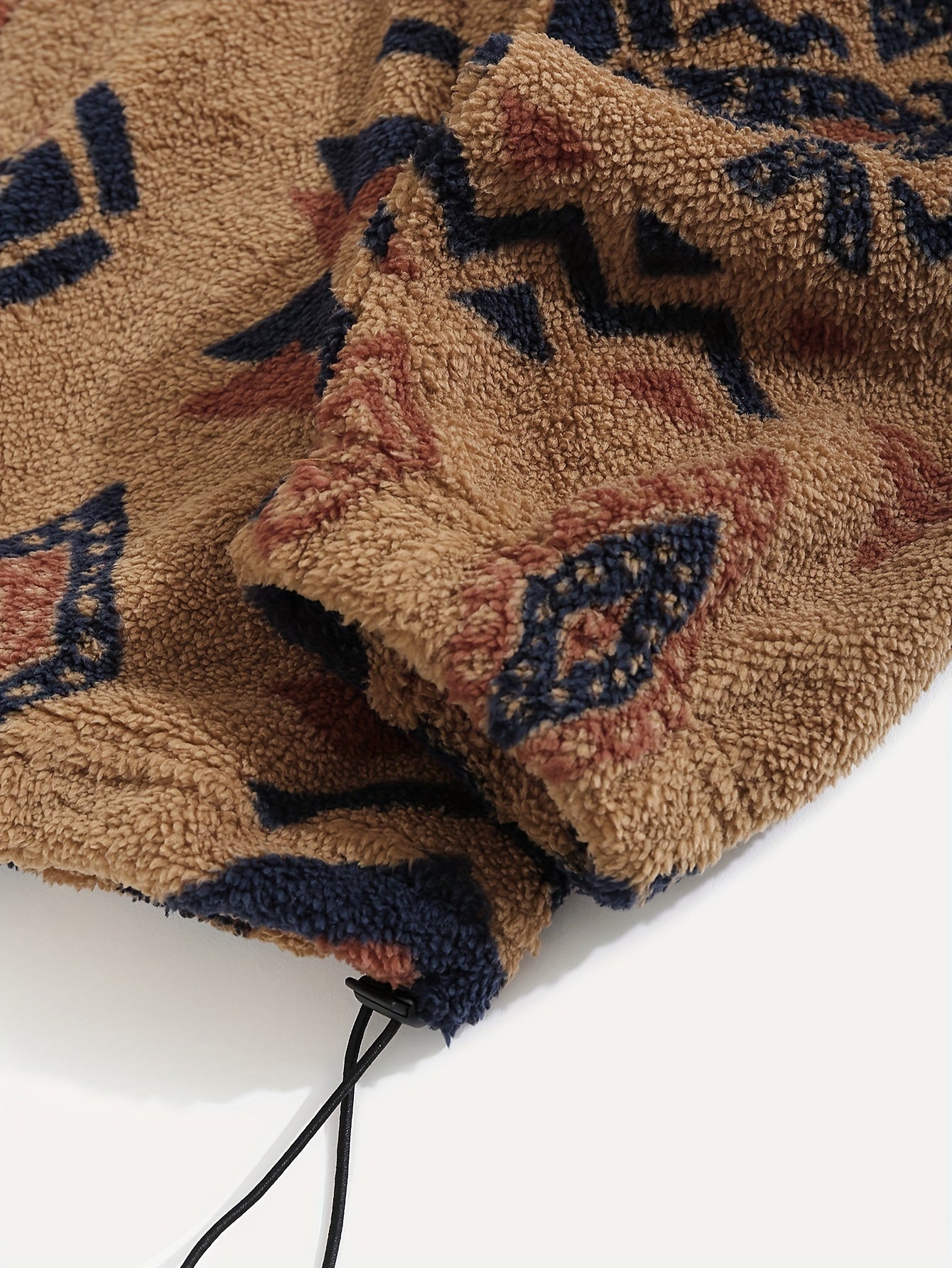 Aztec Pattern Fuzzy Jacket, Casual Zip Up Outwear For Winter & Fall, Women's Clothing