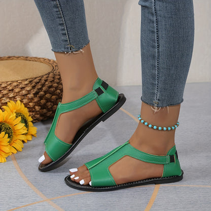 Women's D'Orsay Flat Sandals, Casual Peep Toe Summer Shoes, Lightweight Outdoor Beach Sandals