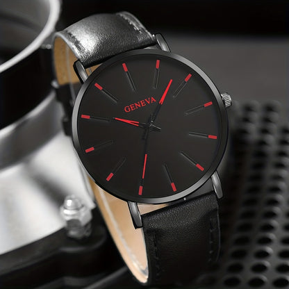 Elegant Men's Quartz Watch with Matching Bracelet and Necklace