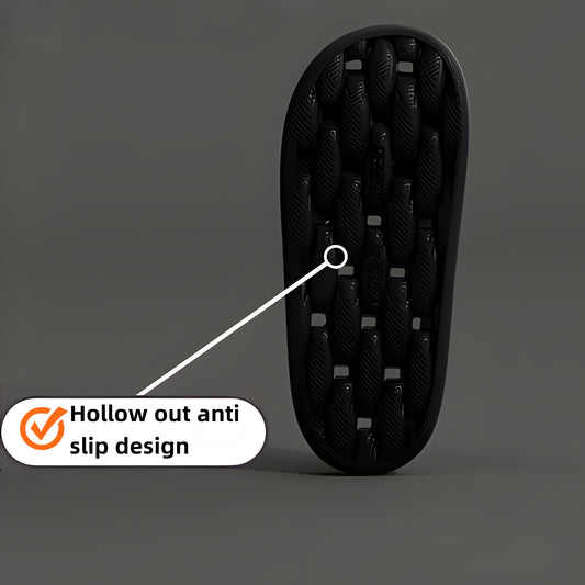 MILANO EVA Slippers - Lightweight, Quick-Dry, Comfortable Home & Bathroom Shoes with Textured Sole, Hollow-Out Design, Black & White Italian Flag Pattern, Perfect for Men and Women, Bathroom Slippers | Stylish Slippers | EVA