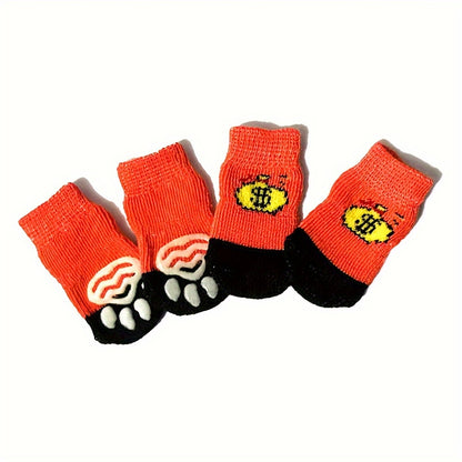 Keep Your Furry Friend Safe with 4pcs Pet Socks for Dogs & Cats!