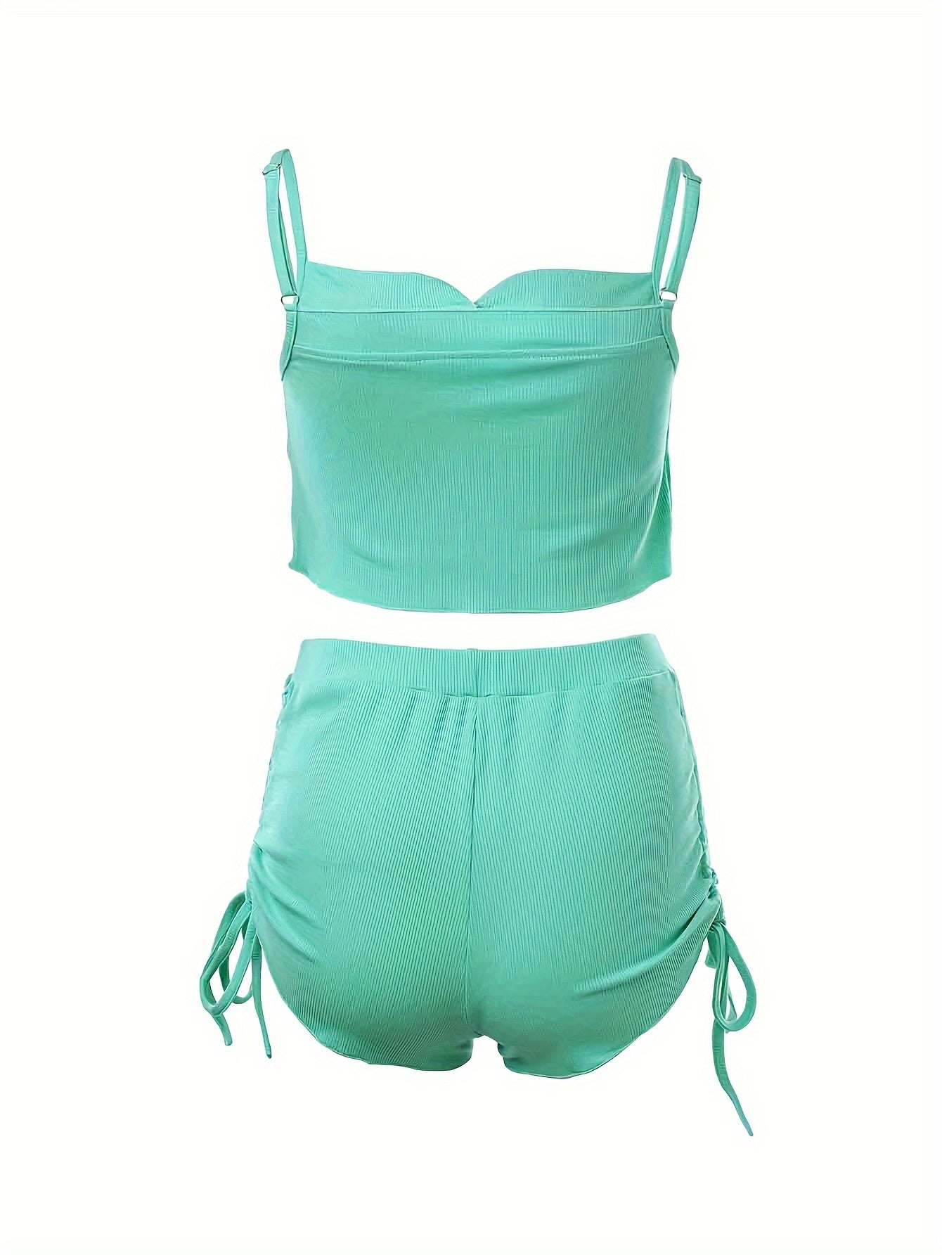 Simple Solid Print Lounge Set, Buttons Cami Top & Drawstring Shorts, Women's Loungewear & Sleepwear Koningsdag/King's Day