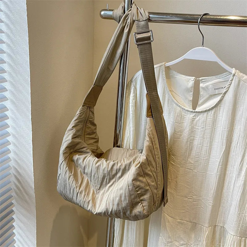 Pleated Dumpling Crossbody Bag