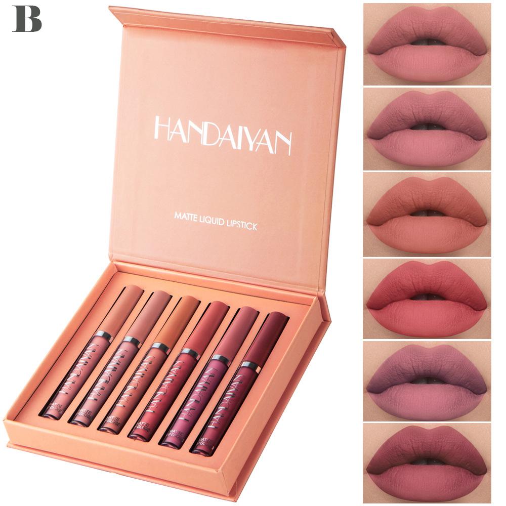 6 Pcs/Set New Long Lasting Waterproof Lipstick Set Women Lips Makeup Cosmetic Valentine's Day Gifts