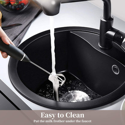 Wireless Electric Milk Frother With USB Charging - Handheld Mini Blender For Coffee, Cappuccino, And Cream - Portable Whisk Mixer With Fast Foam Technology