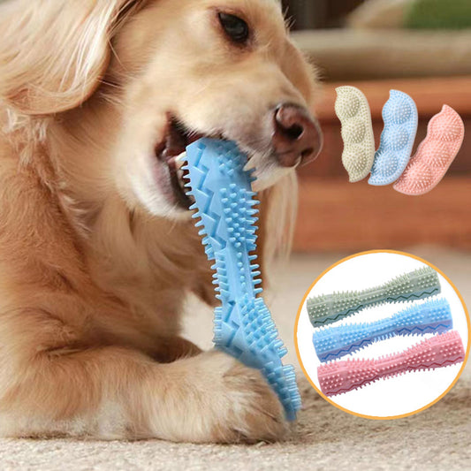 Durable Dog Chew Stick, Toothbrush Tooth Cleaning And Massage - Soft Rubber Pet