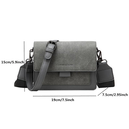 Two Tone Crossbody Bag, Mini Square Flap Purse, Women's Faux Leather Shoulder Bag (7.5*5.9*2.95) Inch