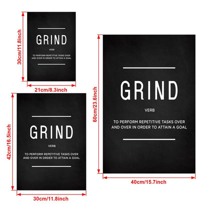 3pcs/set Grind Hustle Execution Quotes Canvas Wall Art - Motivational Gifts for Friends, Entrepreneurs, and Home Office Decor - Inspirational Posters with No Frames