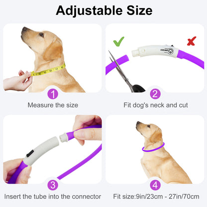 JOYTALE 1pc Light Up The Night With A USB Rechargeable LED Pet Collar - & Adjustable For Dogs & Cats!