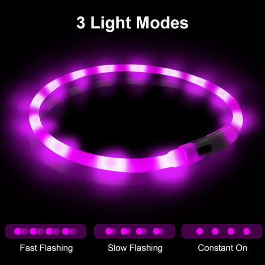 JOYTALE 1pc Light Up The Night With A USB Rechargeable LED Pet Collar - & Adjustable For Dogs & Cats!