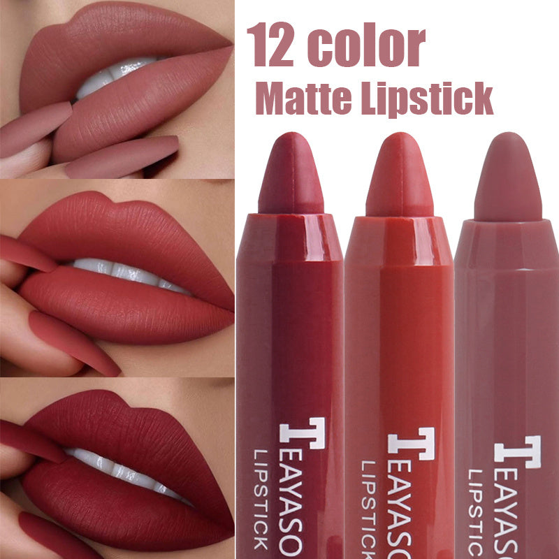 1PC Sexy Matte Lipstick Waterproof Long Lasting Color Rendering Non-stick Velvet Lips Liner Pencil Woman Makeup Cosmetics Valentine's Day Gifts