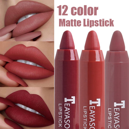 1PC Sexy Matte Lipstick Waterproof Long Lasting Color Rendering Non-stick Velvet Lips Liner Pencil Woman Makeup Cosmetics Valentine's Day Gifts
