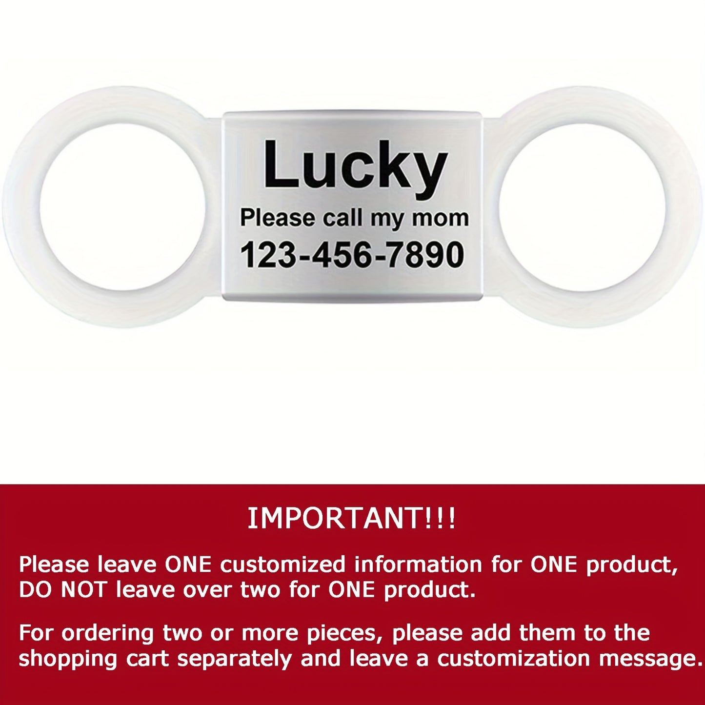 [Fast Arrival] Personalized Pet ID Tag - Durable, Noise-Free, Stylish Slide-On Tag with Engraved Pet's Name, Perfect for Dogs and Cats - Easy to Read, Long-Lasting, and Attractive Design