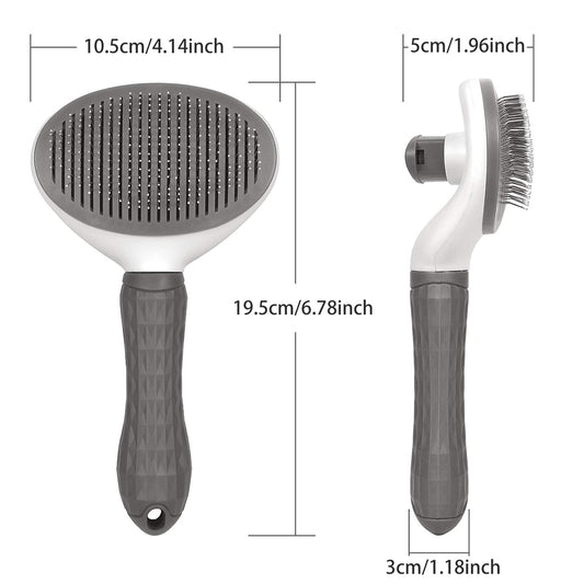 Self-Cleaning Pet Grooming Brush Dogs & Cats - Easy Hair Removal Comb with Soft