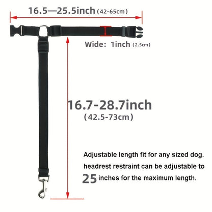 Pet Safety Harness - Car Seat Belt Lead Leash Safe Travel, Easy Installation, an