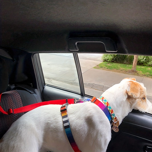 Pet Safety Harness - Car Seat Belt Lead Leash Safe Travel, Easy Installation, an