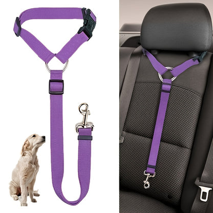 Pet Safety Harness - Car Seat Belt Lead Leash Safe Travel, Easy Installation, an